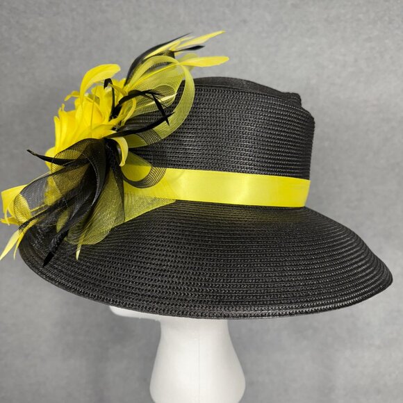 Black and Yellow KENTUCKY DERBY HAT or SUNDAY CHURCH SERVICE HAT main image 6